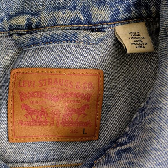 Levi's Jean Jacket Womens L Blue Denim Ladies Trucker Classic Button Cotton - Picture 2 of 10